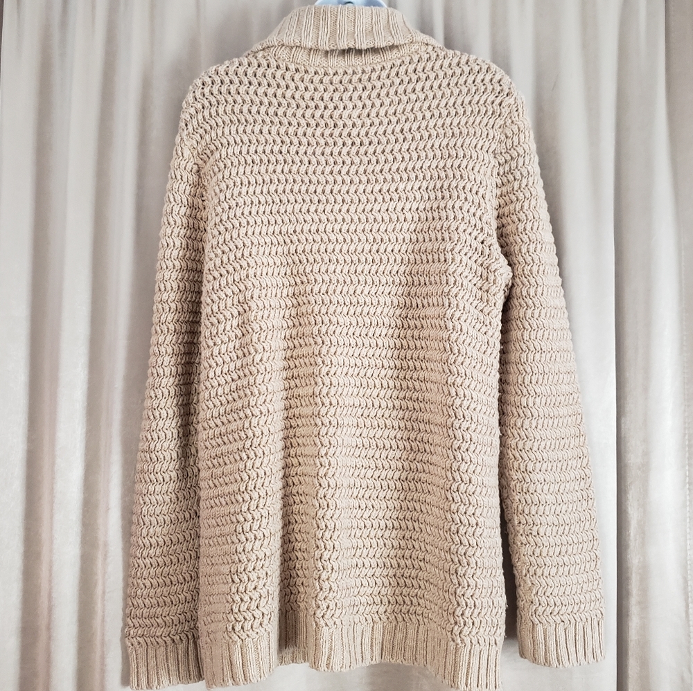 Nwot Talbots Tan Open Weave Toggle Closure Wool B… - image 4